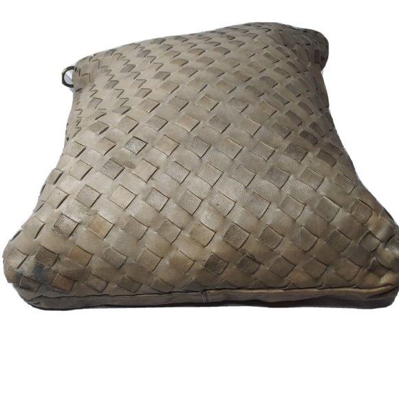 LANGELLOTTI Woven Leather Tote Bag Large Italian Leather Handbag Retail $375 - Picture 5 of 8